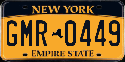 NY license plate GMR0449