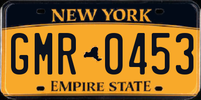 NY license plate GMR0453