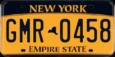 NY license plate GMR0458