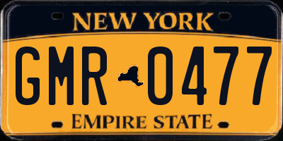 NY license plate GMR0477