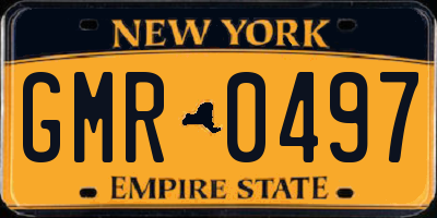 NY license plate GMR0497