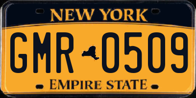NY license plate GMR0509