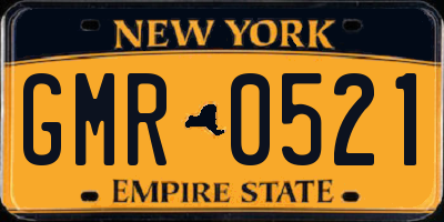 NY license plate GMR0521