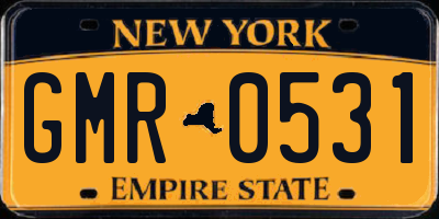 NY license plate GMR0531