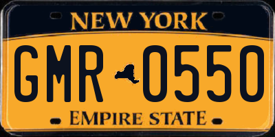 NY license plate GMR0550