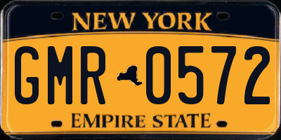 NY license plate GMR0572