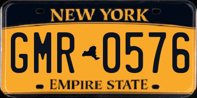 NY license plate GMR0576