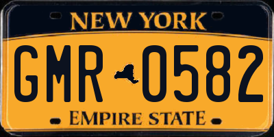 NY license plate GMR0582