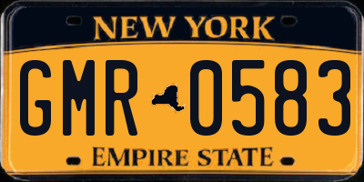 NY license plate GMR0583