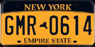 NY license plate GMR0614