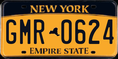 NY license plate GMR0624