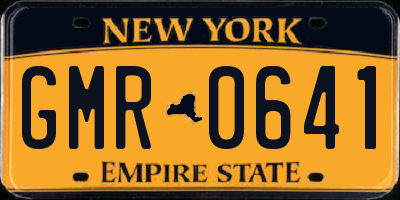 NY license plate GMR0641
