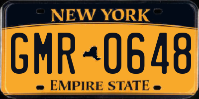 NY license plate GMR0648