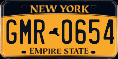 NY license plate GMR0654