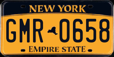 NY license plate GMR0658