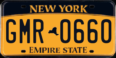NY license plate GMR0660