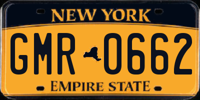 NY license plate GMR0662