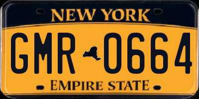NY license plate GMR0664