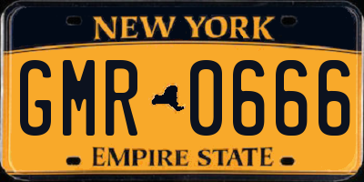 NY license plate GMR0666