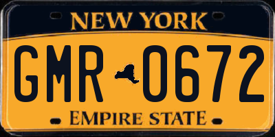 NY license plate GMR0672