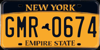 NY license plate GMR0674