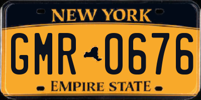 NY license plate GMR0676