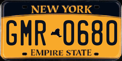 NY license plate GMR0680
