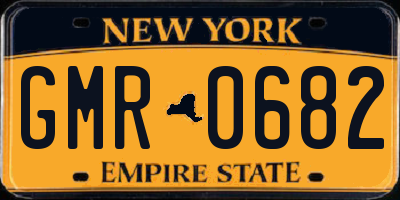 NY license plate GMR0682