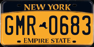 NY license plate GMR0683
