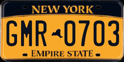 NY license plate GMR0703
