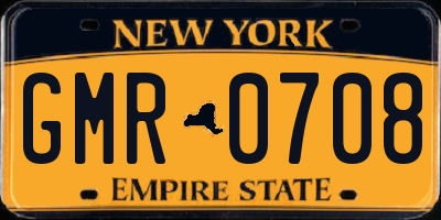 NY license plate GMR0708