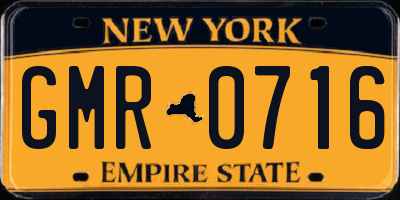 NY license plate GMR0716