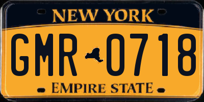 NY license plate GMR0718