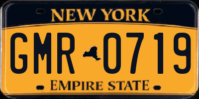 NY license plate GMR0719