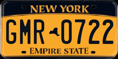 NY license plate GMR0722
