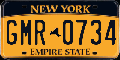 NY license plate GMR0734