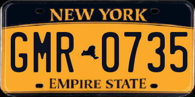 NY license plate GMR0735