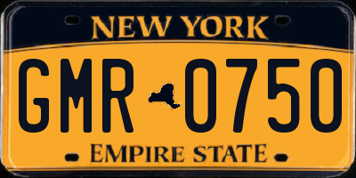 NY license plate GMR0750