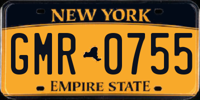 NY license plate GMR0755