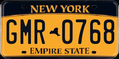 NY license plate GMR0768