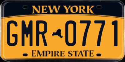 NY license plate GMR0771