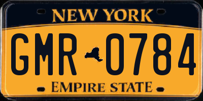 NY license plate GMR0784