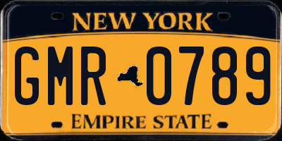 NY license plate GMR0789