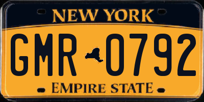 NY license plate GMR0792