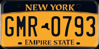 NY license plate GMR0793