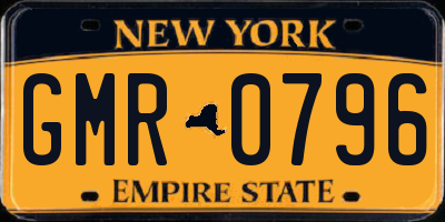 NY license plate GMR0796
