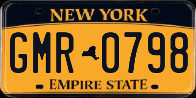 NY license plate GMR0798