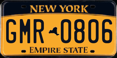 NY license plate GMR0806