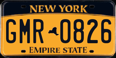 NY license plate GMR0826