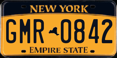 NY license plate GMR0842